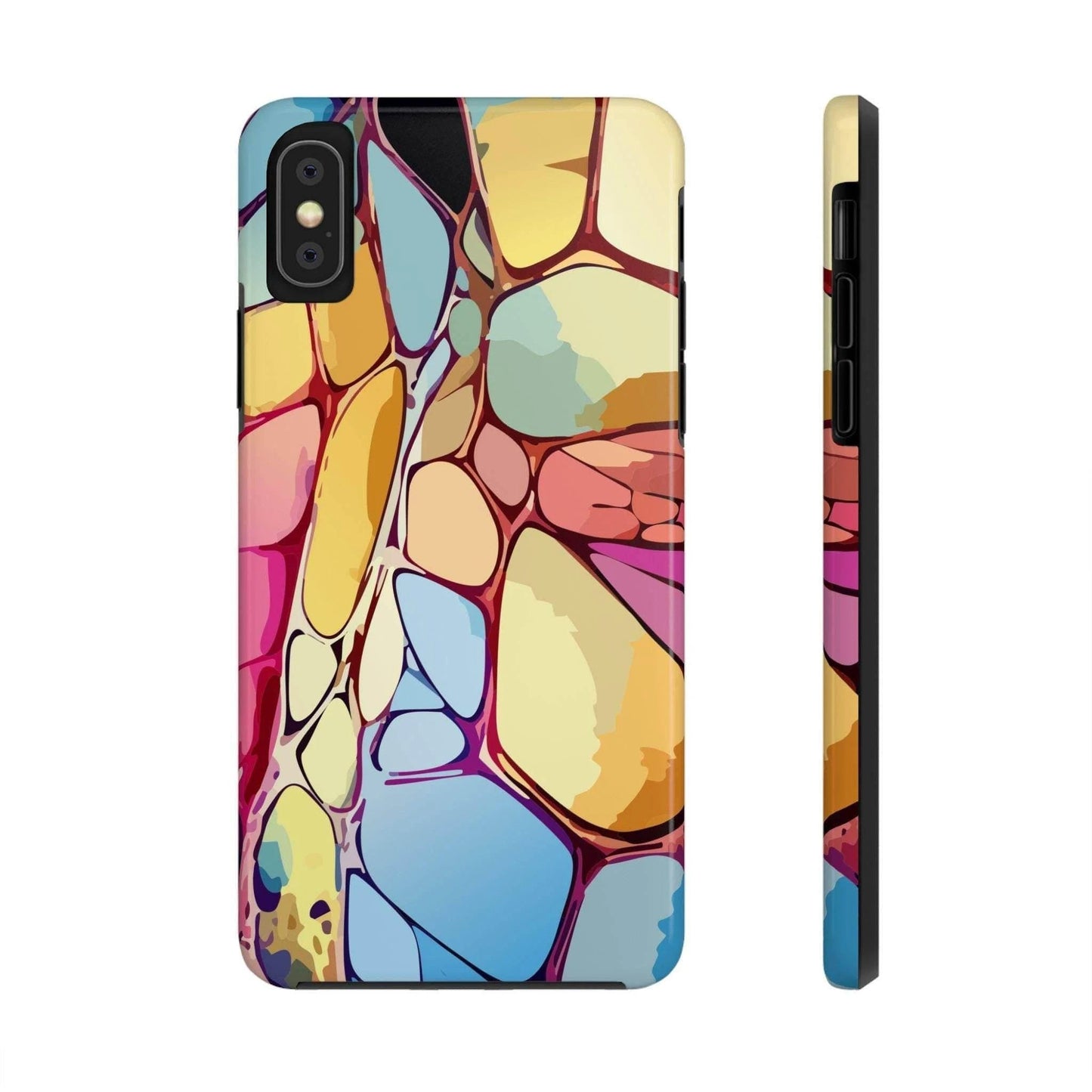 Maximalist iPhone Case for Earthy Aesthetic Lovers — Abstract Chalk Stone AOP Cover, Shockproof Lexan Phone Armor, Gorpcore Tech Accessory