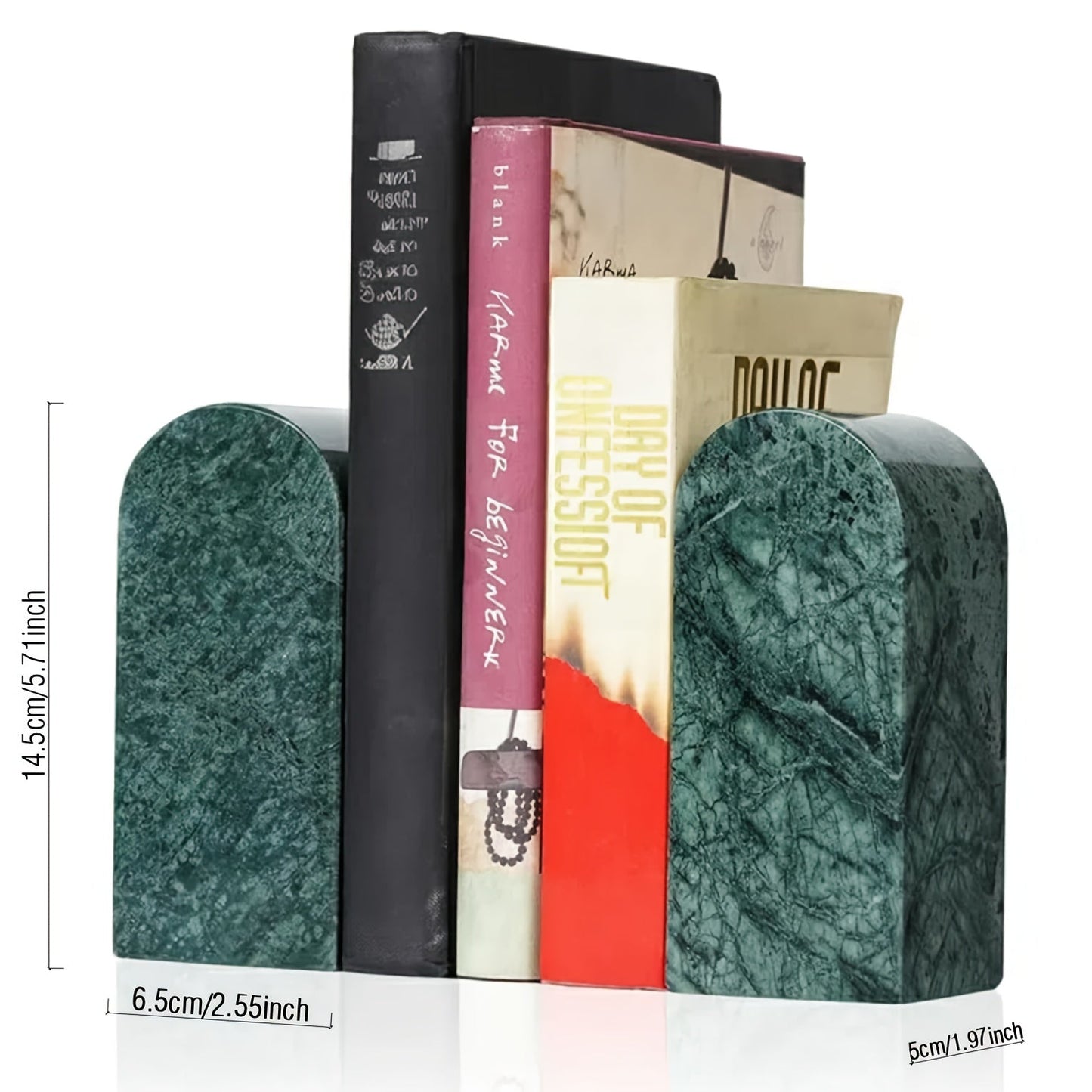 Elegant Green Italian Marble Bookshelf - H2EC