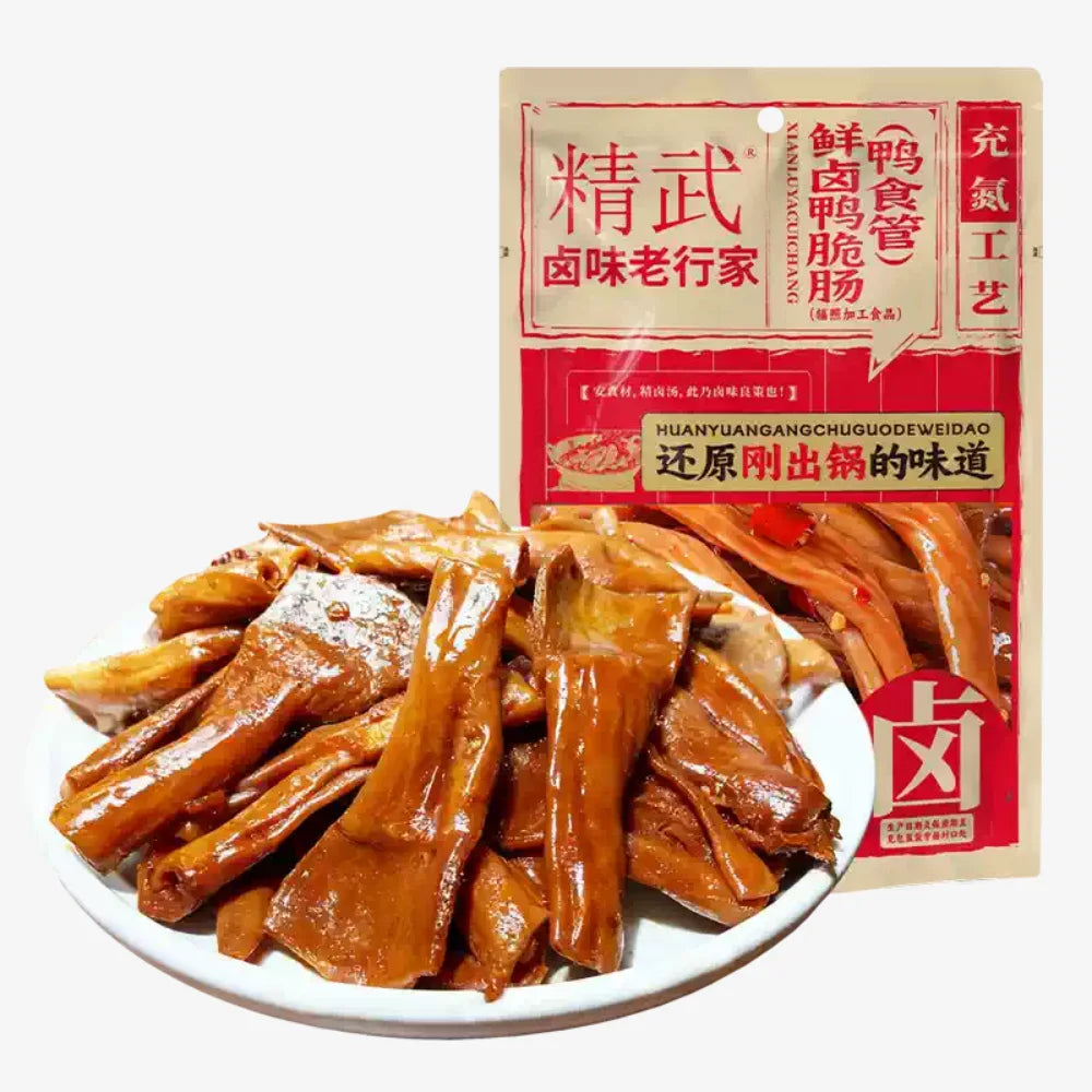 JINGWU Fresh Braised Duck Intestines Spicy Flavor 80g