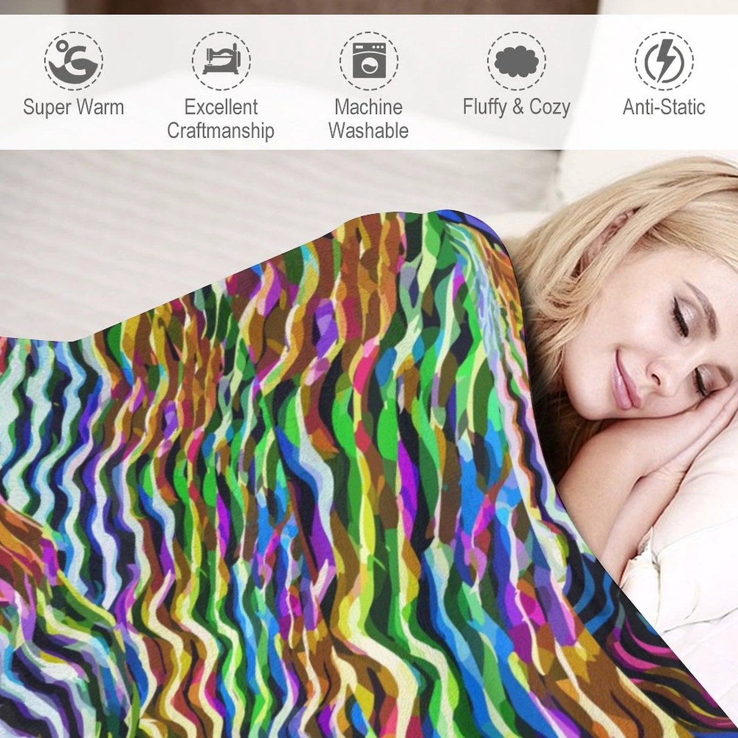 Lightning Complex Abstract Art Flannel Blanket 70x80 Cozy Mindful Comfort With Sustainable Warmth