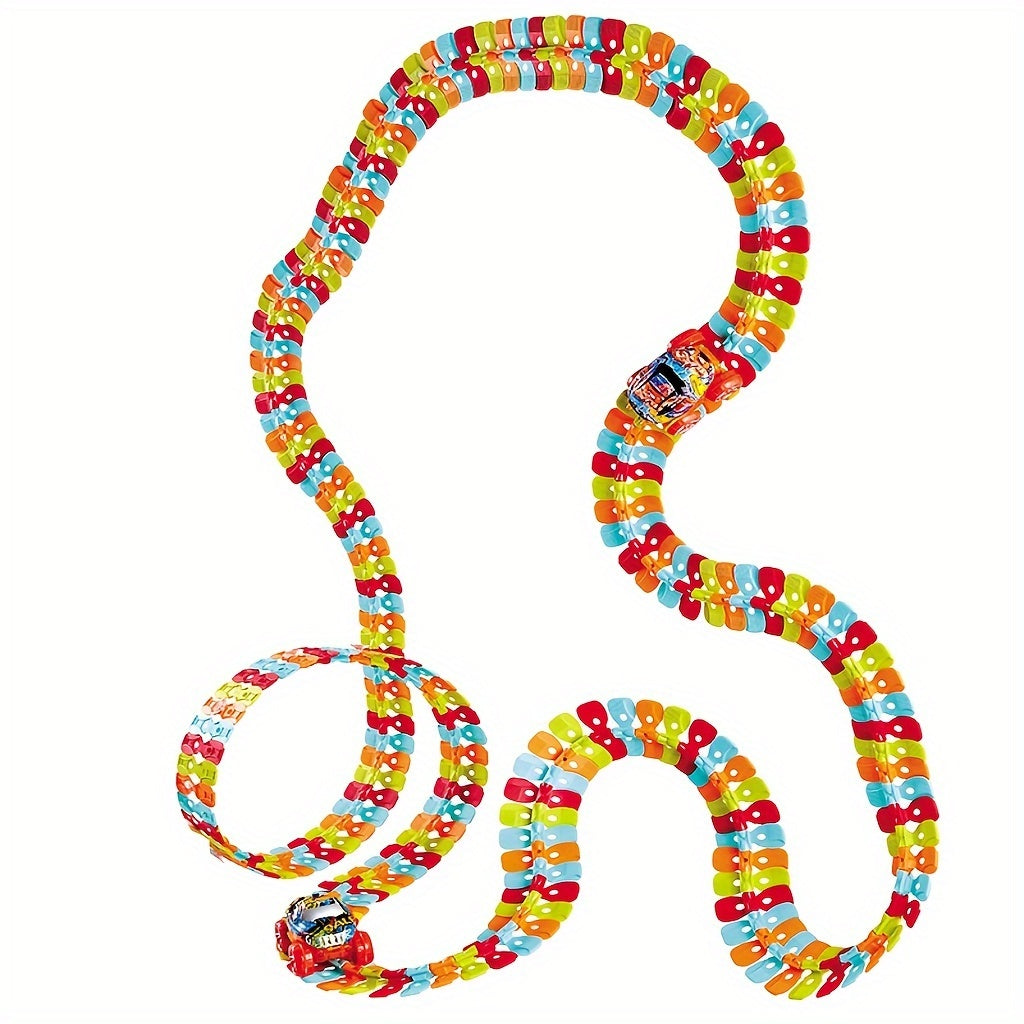 DIY Electric Track Car Set for Kids, Stick-On TJR5P8X