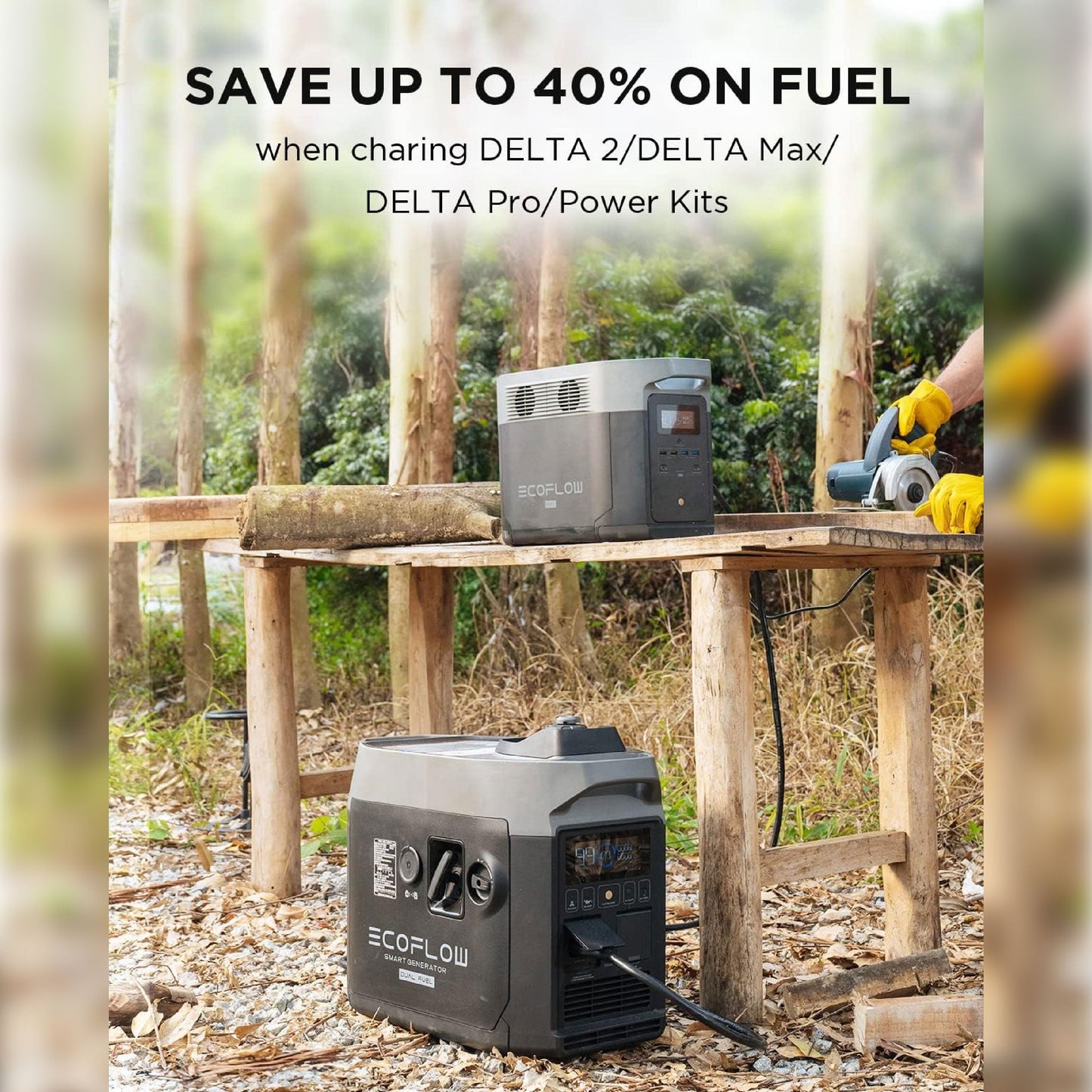 EcoFlow Dual Fuel Smart Generator Portable Lightweight Multifunctional Large Capacity 220V Either LPG Or Gasoline Emergency Generator Backup Eco Flow