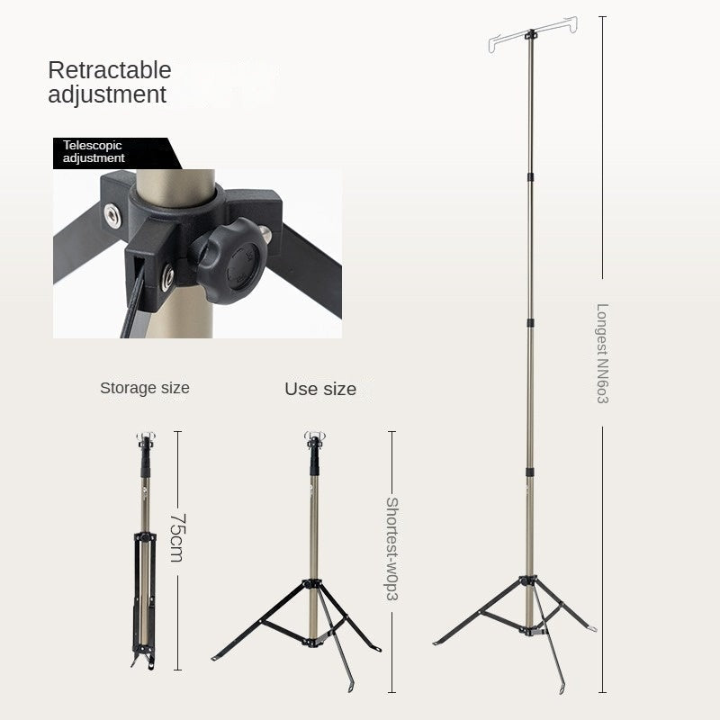 Mobi Garden Telescopic Light Stand Portable Retractable Lamp Holder Pole Tripod Stand 2.2m Stretchable Four Gear Telescopic Lantern Light Post Rack