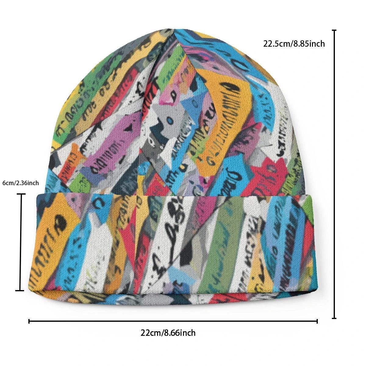 Digital Drip AOP Beanie — Abstract Camo Double-Sided Knit Cap