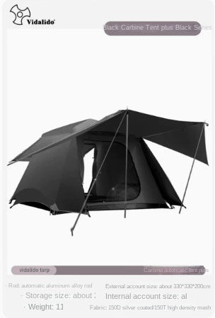 Vidalido CABIN PLUS Series Automatic Cabin Style Tent Portable Lightweight Folding for 4-6 Person Family Shed Leisure Quick Opening Sunshade Tent