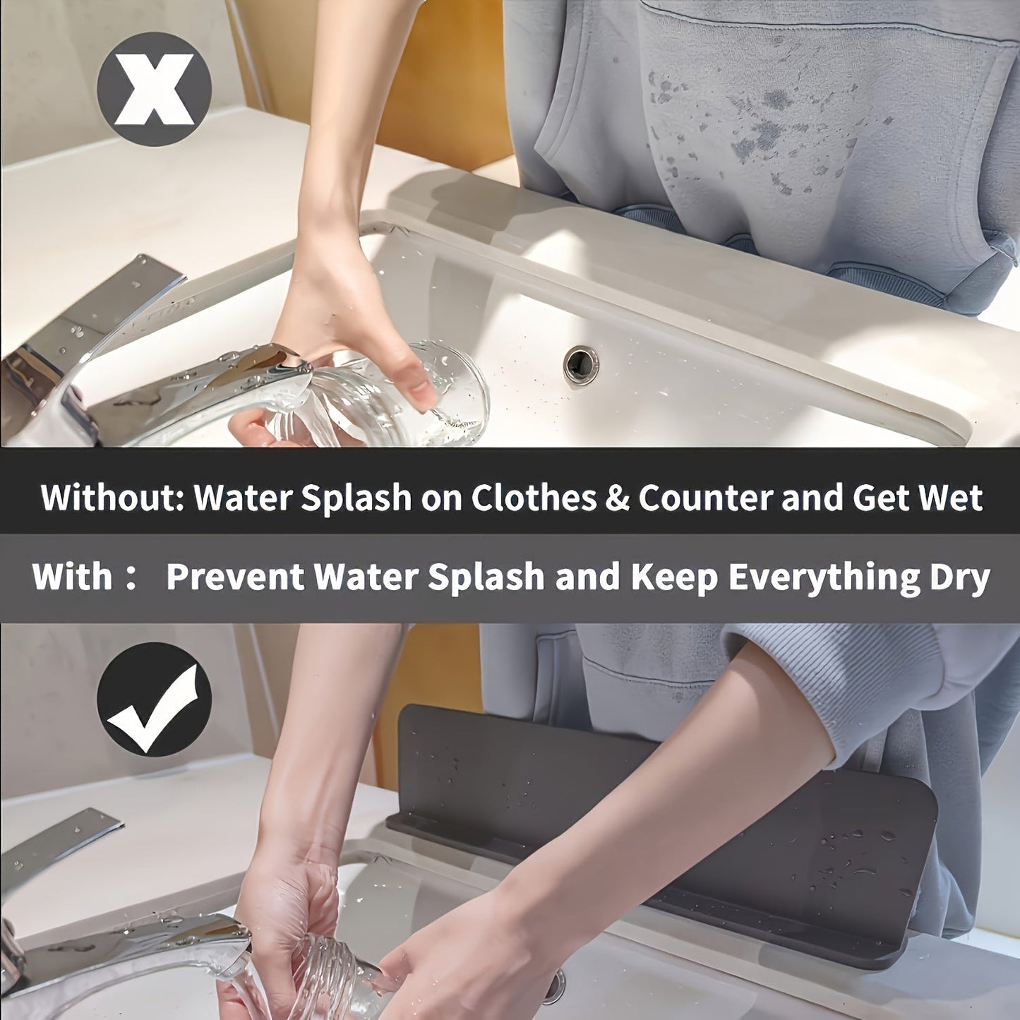 Silicone Sink Splash Guard with Suction Cup - TJR3X4B