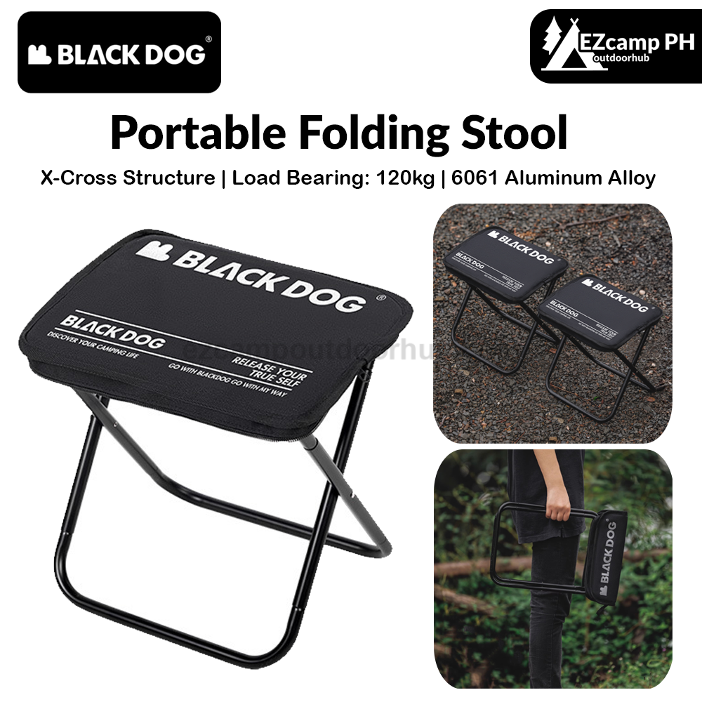 BLACKDOG Portable Folding Stool Ultralight Foldable Storage Seat Camping Fishing Mini Chair Outdoor Load 120kg 6061 Aluminum Alloy 600D Oxford Cloth