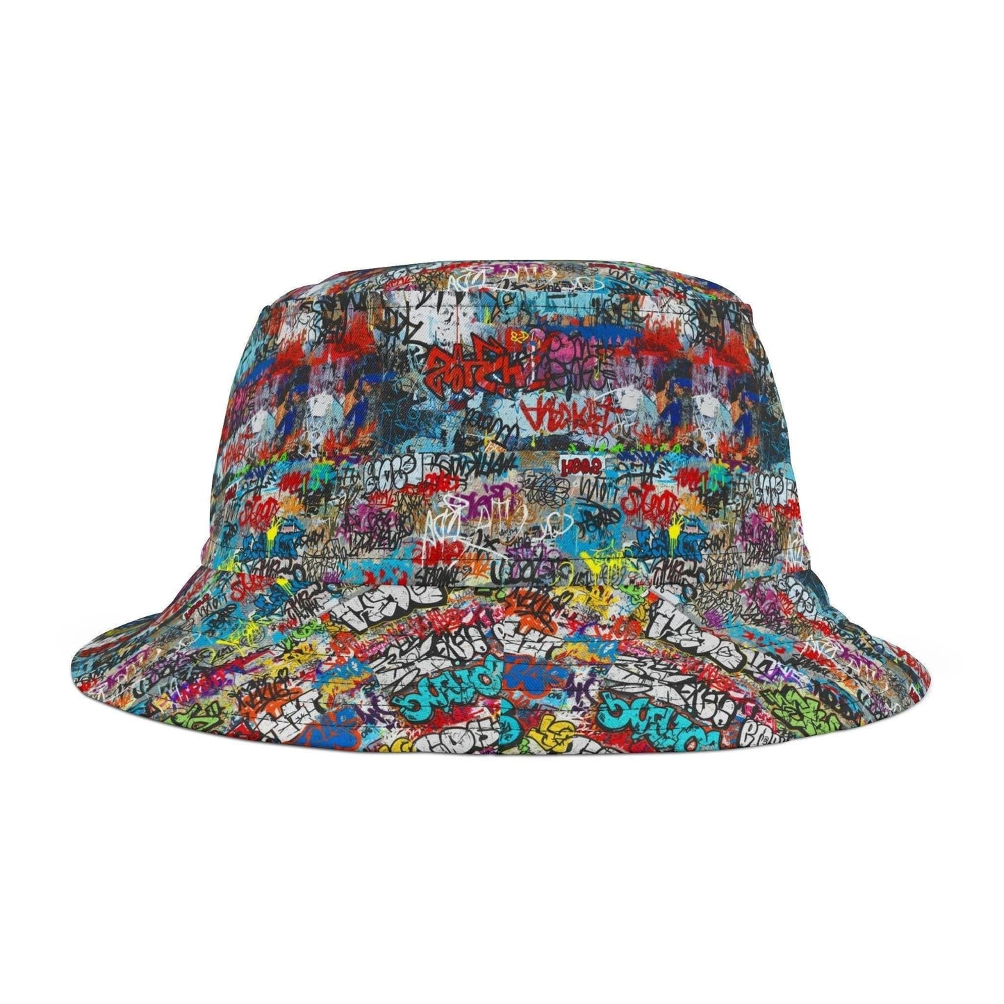 Graffiti Print AOP Bucket Hat | Maximalist All-Over Print Urban Festival Sun Hat