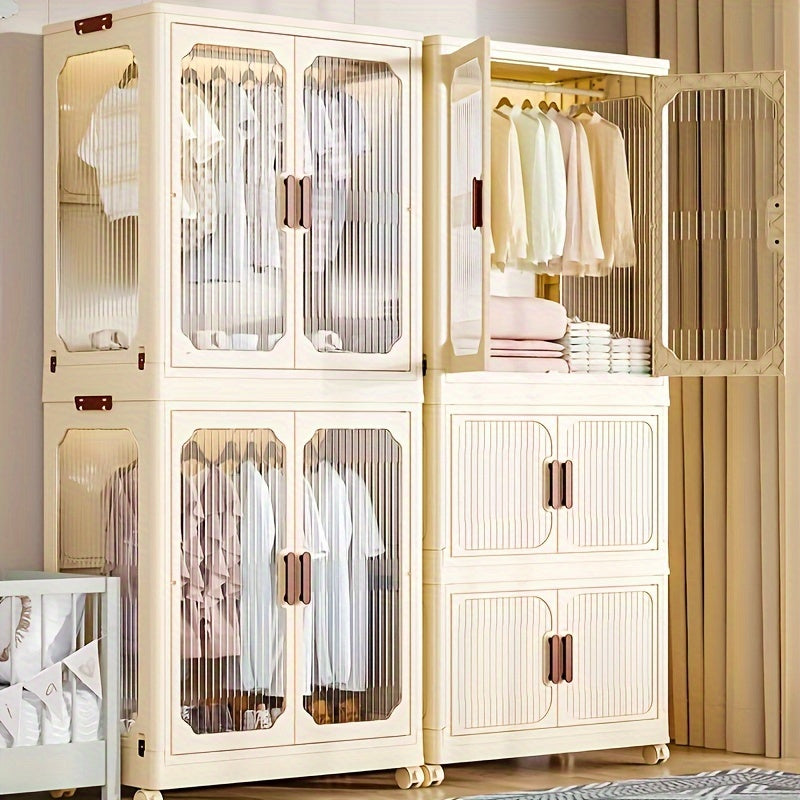 Wardrobe Storage Cabinet, Large Stackable Plastic Boxes TJR4D7M