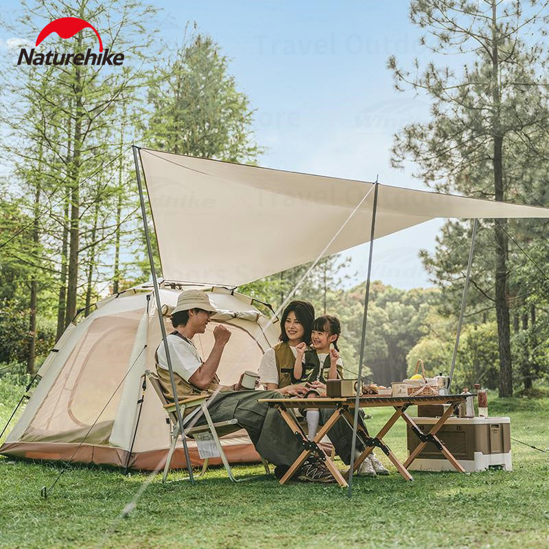 Naturehike ANGO 3 Picnic Quick Opening Tent 3-4 Persons Automatic Easy to Set Up Large Space Luxury Sunshade Family Camping Highly Durable Rainproof Canopy Tent