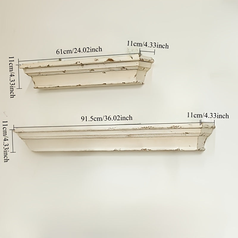 French Country Style Wooden Wall Shelf - FI30