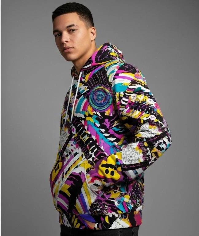 Heavyweight Primal Print Cotton Hoodie | Bold 310GSM AOP Pullover for Streetwear Collectors & Cold Nights