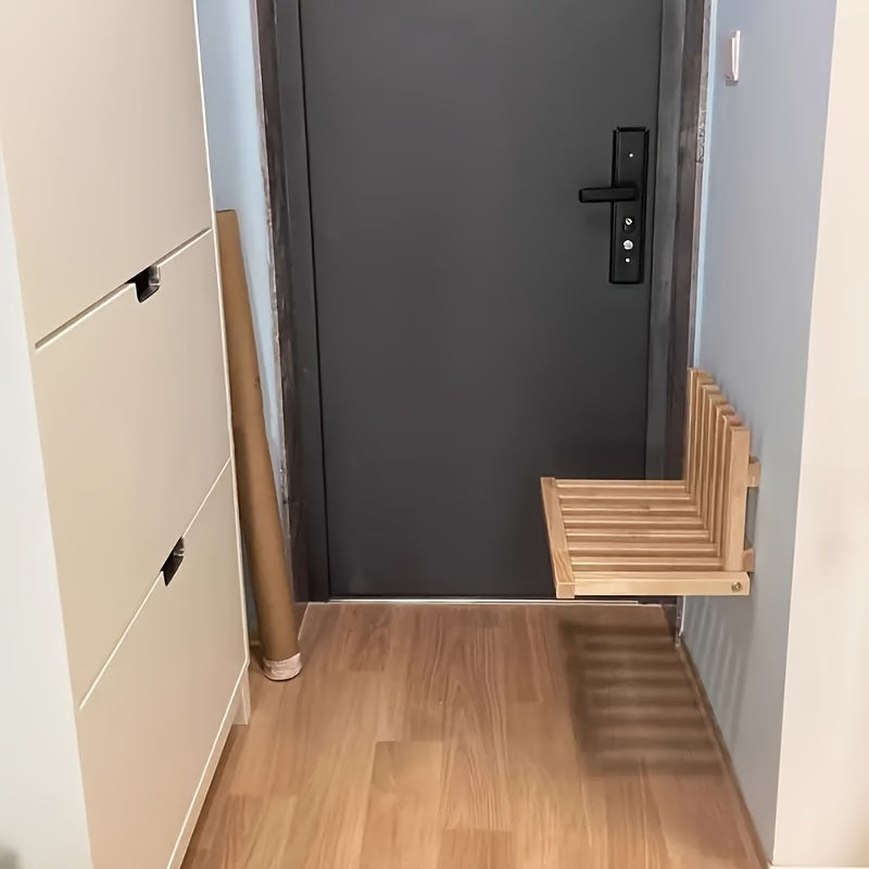 Vintage-Style Solid Wood Wall-Mounted Folding Chair TJR9F2X