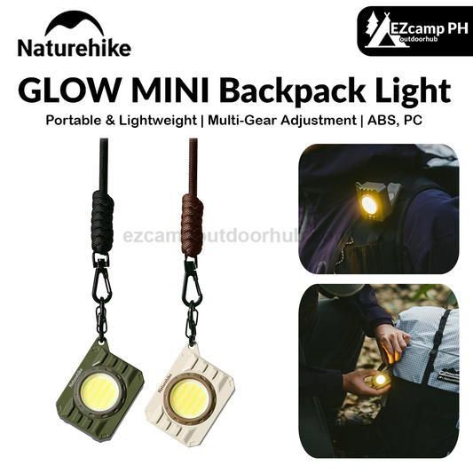Naturehike GLOW MINI Backpack Light Portable Flashlight Hanging Light Waterproof Rechargeable 1100mAh Adjustable Strap Clip Lamp
