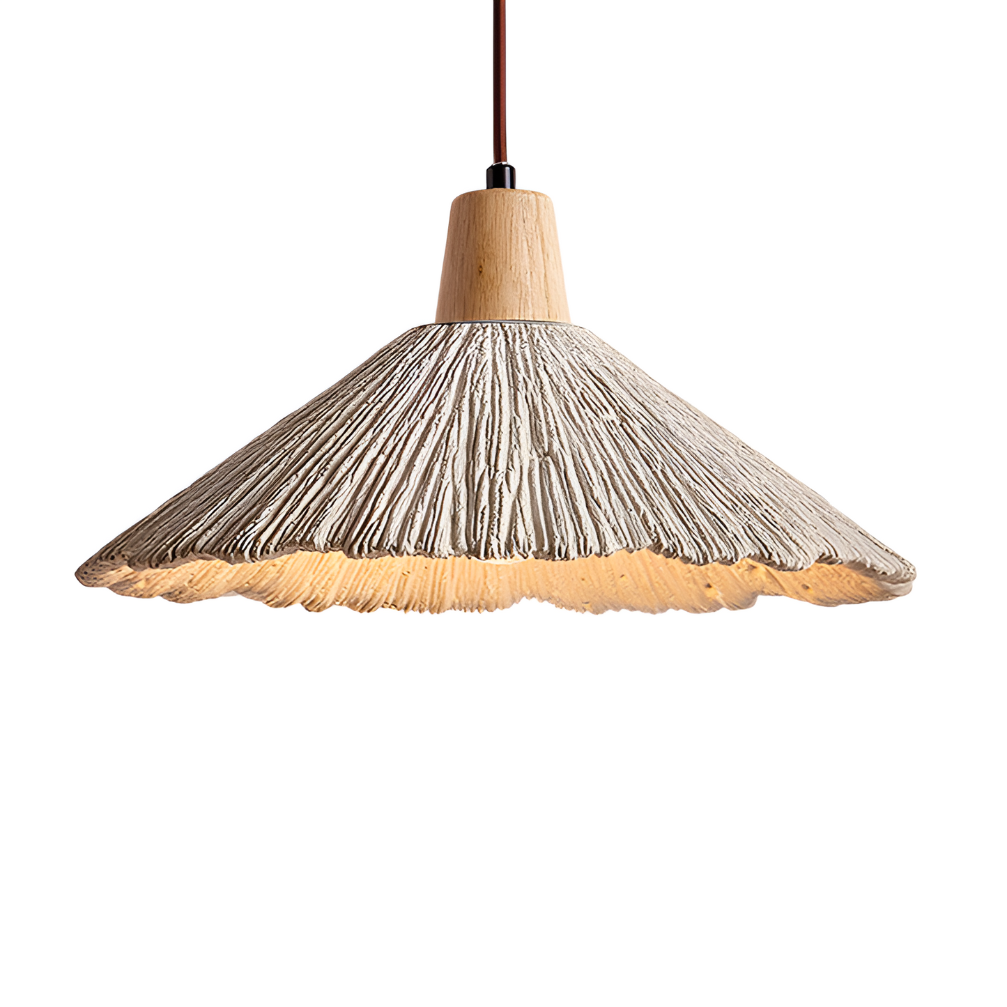 Cream Wabi-Sabi Cement Pendant Light With E27 LED Light
