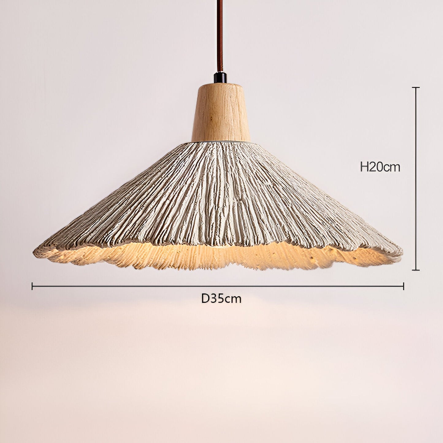 Cream Wabi-Sabi Cement Pendant Light With E27 LED Light