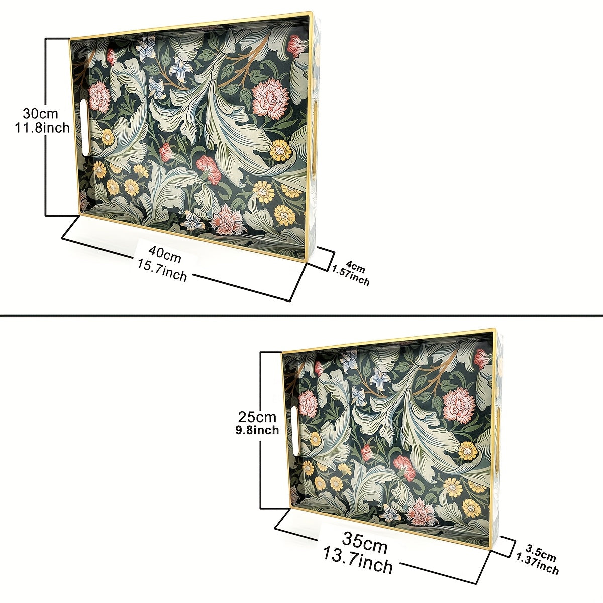Decorative Serving Tray with Handles - SI2K