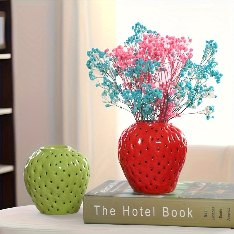 Handmade Nordic Style Elegant Raspberry Resin Vase - SIC9