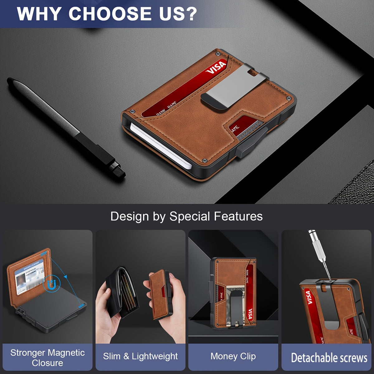 Men's Ultra-Thin RFID Leather Wallet with Card Holder - TJR4K7Y