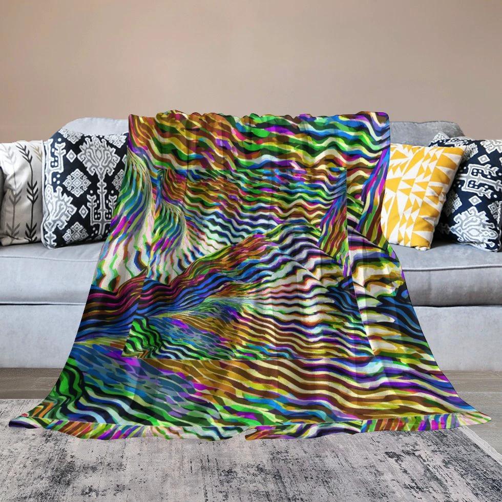Lightning Complex Abstract Art Flannel Blanket 70x80 Cozy Mindful Comfort With Sustainable Warmth