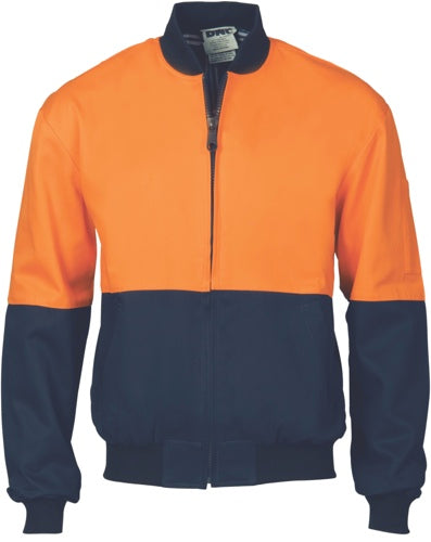 Hi Vis Two Tone Cott On Bomber Jacket