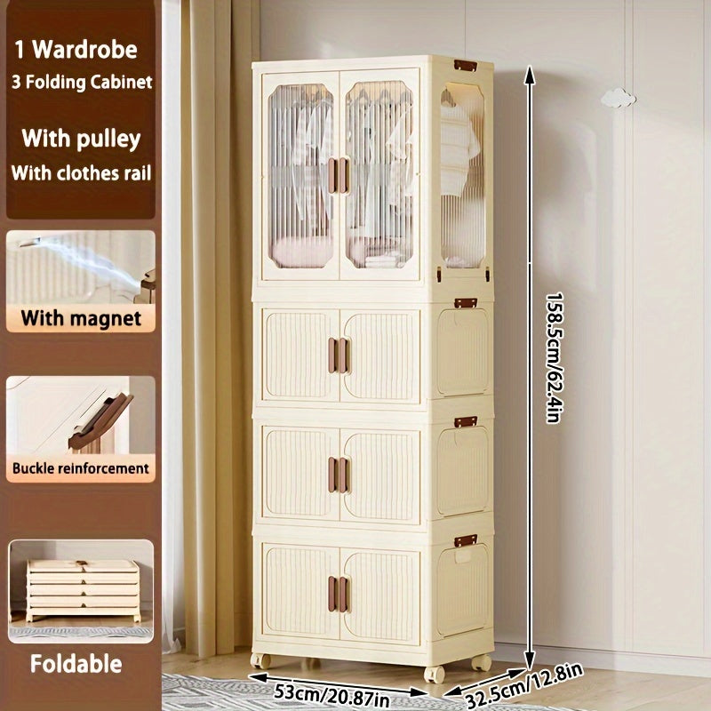 Wardrobe Storage Cabinet, Large Stackable Plastic Boxes TJR4D7M