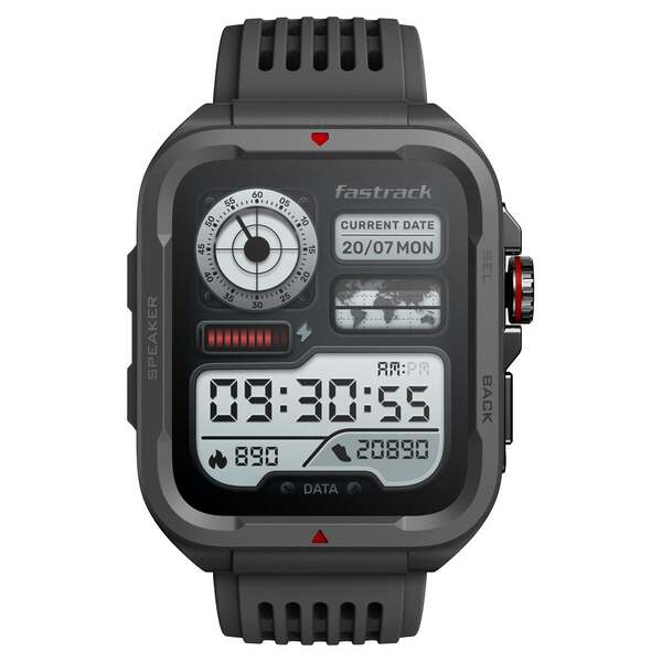 Fastrack Active 4.64cm UltraVU HD Functional Crown Rugged Smartwatch - Black
