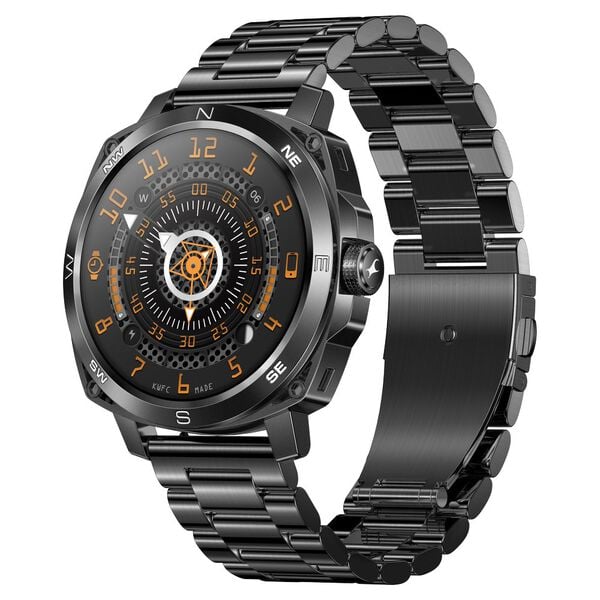 Fastrack Radiant FX3 1.43CM AMOLED Functional Crown BT Calling AI Voice Assistant-Black