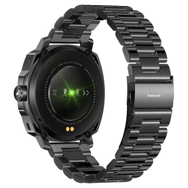 Fastrack Radiant FX3 1.43CM AMOLED Functional Crown BT Calling AI Voice Assistant-Black