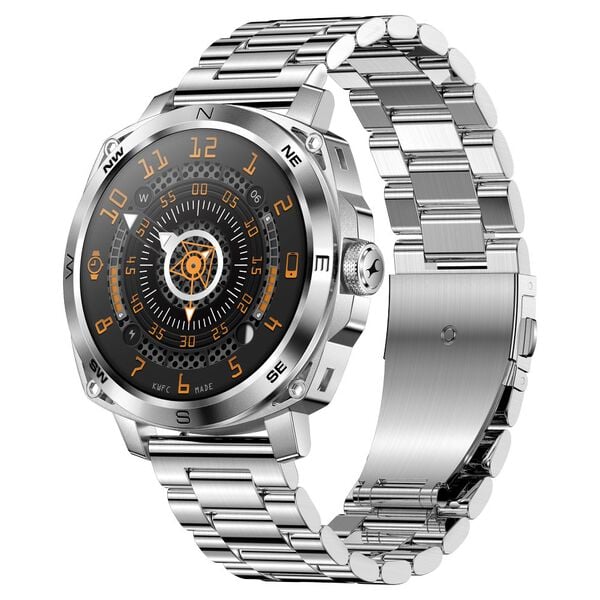 Fastrack Radiant FX3 1.43CM AMOLED Functional Crown BT Calling AI Voice Assistant-Silver