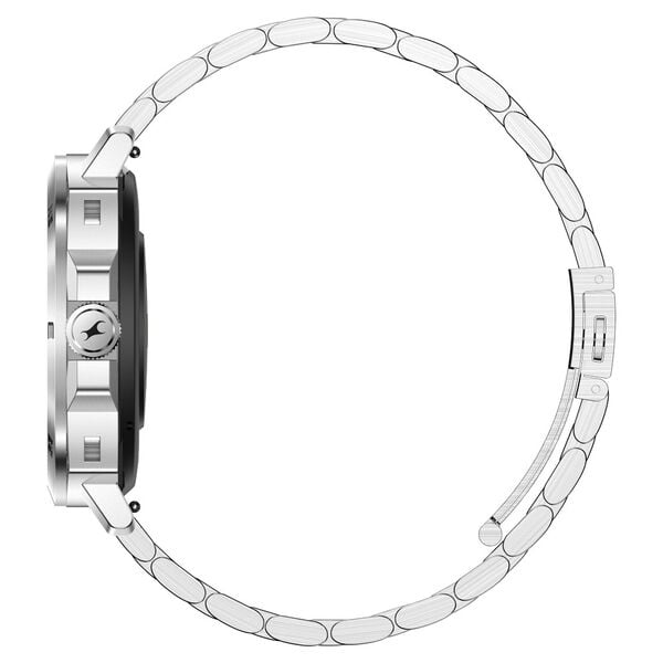Fastrack Radiant FX3 1.43CM AMOLED Functional Crown BT Calling AI Voice Assistant-Silver