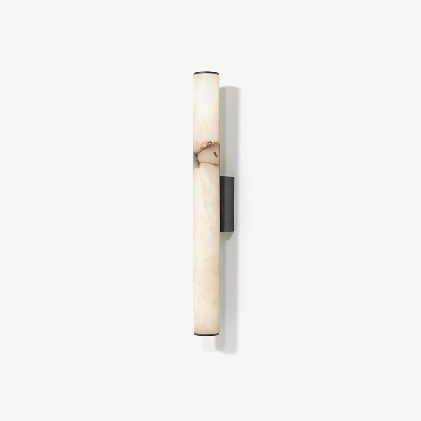 Minimalist Marble Tube Wall Light With Rectangular Backplate