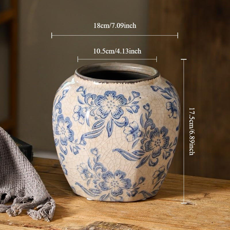 Rural Blue And White Porcelain Vase - SQSL