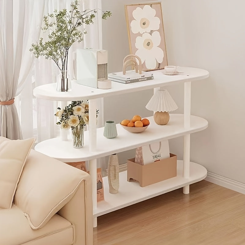 Modern White Wooden Tiered Shelf - FHU3