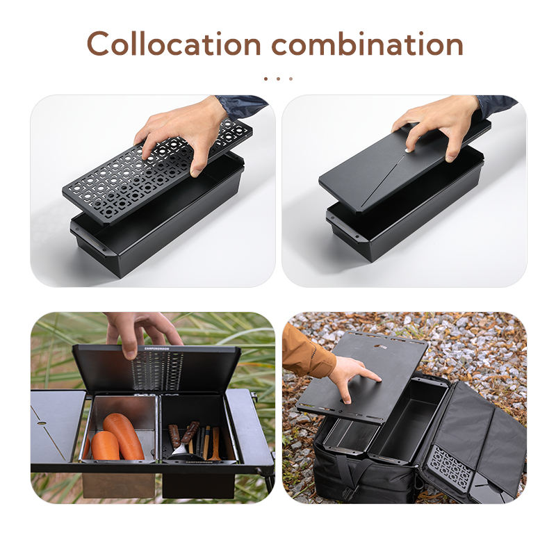 Campingmoon BK/CK-11 IGT Cutlery Box Multipurpose Food Kitchen Cutlery Storage Container Box Rack Half Unit Integrated Grill Table Accessories IGT Compatible