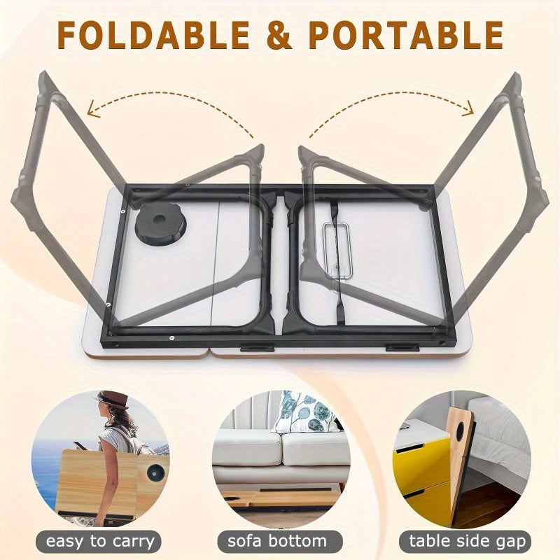 Foldable Laptop Desk with Cup Holder- HMT17FD