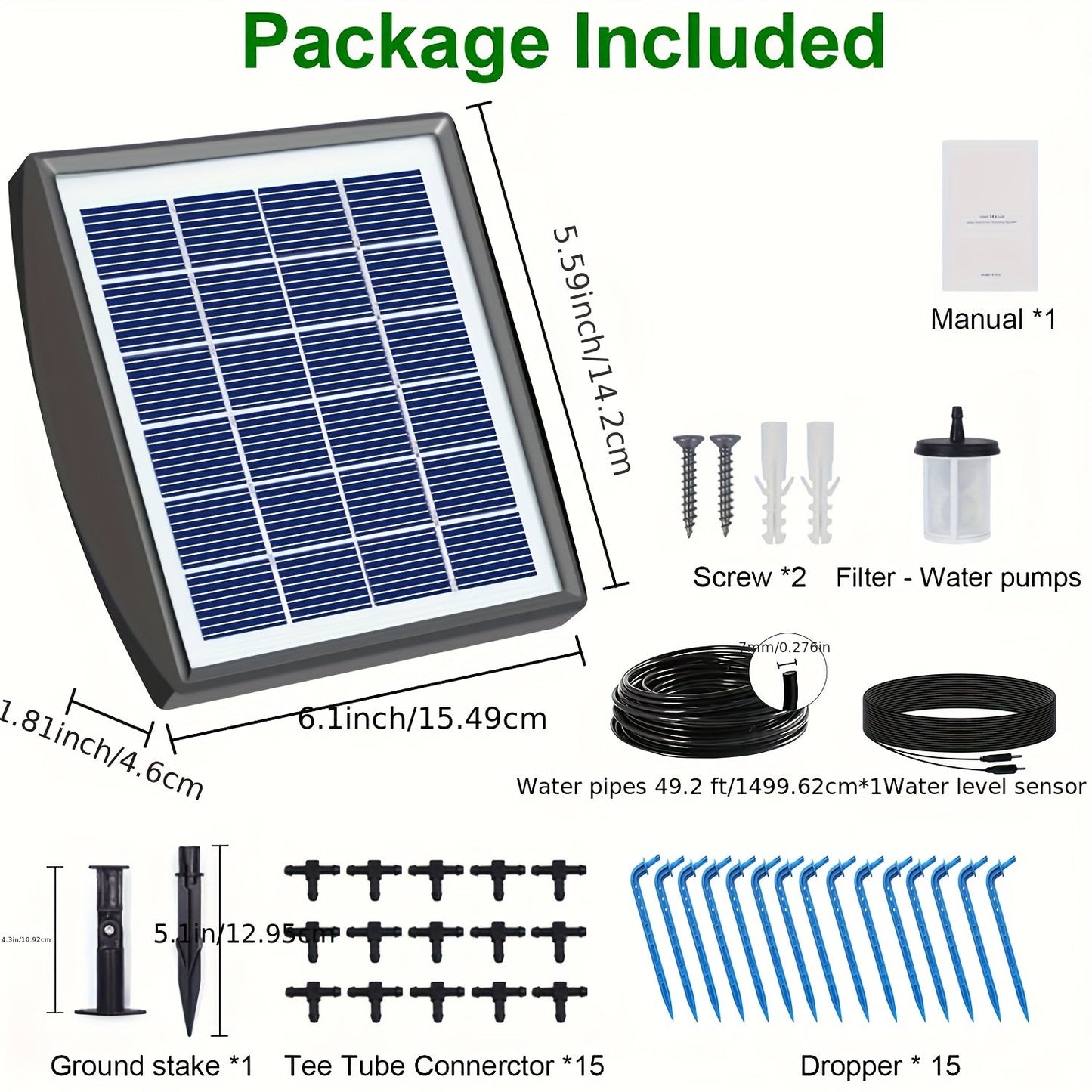 EcoSmart Solar Powered Drip Irrigation Kit- HMT15WS