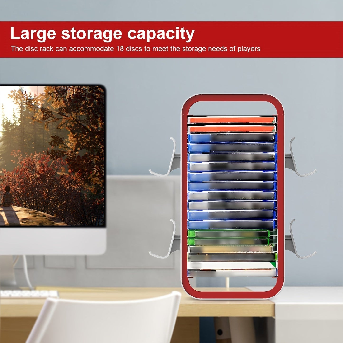 Universal Game Disc Storage & Controller Display Stand TJR3D9G