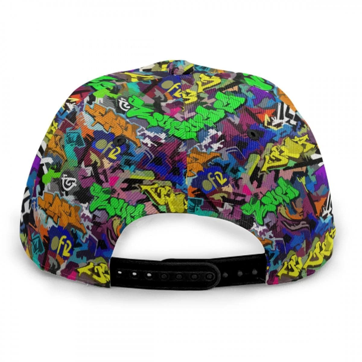 AOP Flat Brim Snapback Cap | All-Over Print 6-Panel Streetwear Hat for Festival & Alt-Fashion Fits