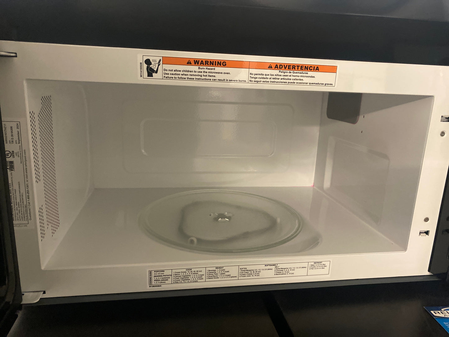 New!! Whirlpool 30” Over-the-Range Microwave