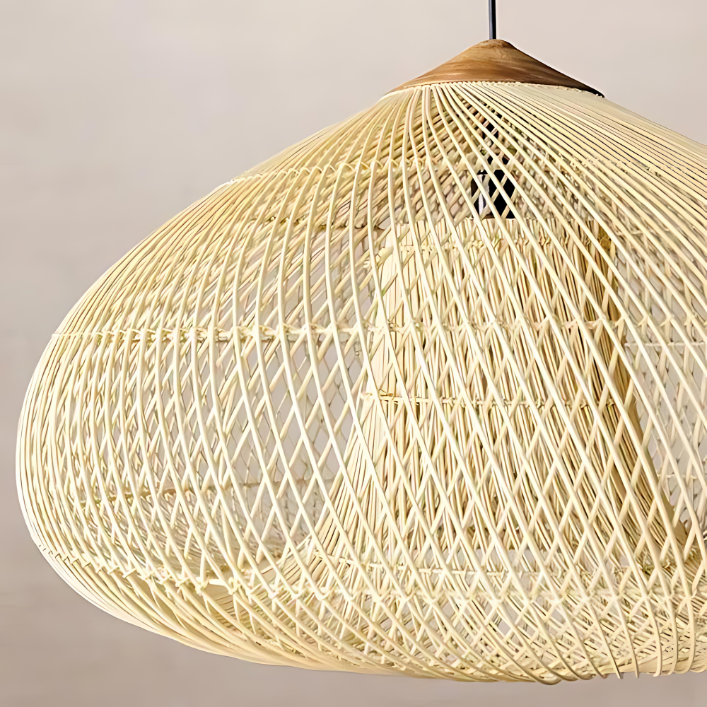 Handmade Rattan Pendant Lights With Woven Dome Shade