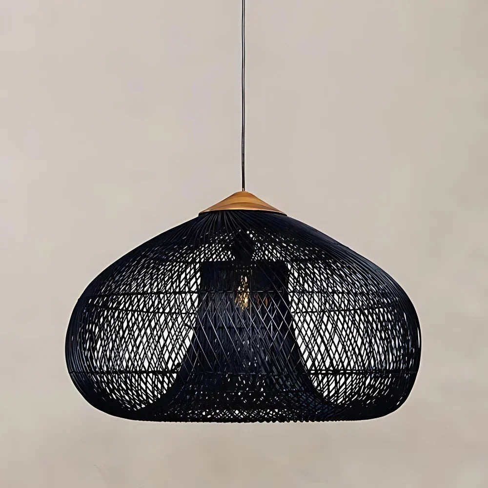 Handmade Rattan Pendant Lights With Woven Dome Shade