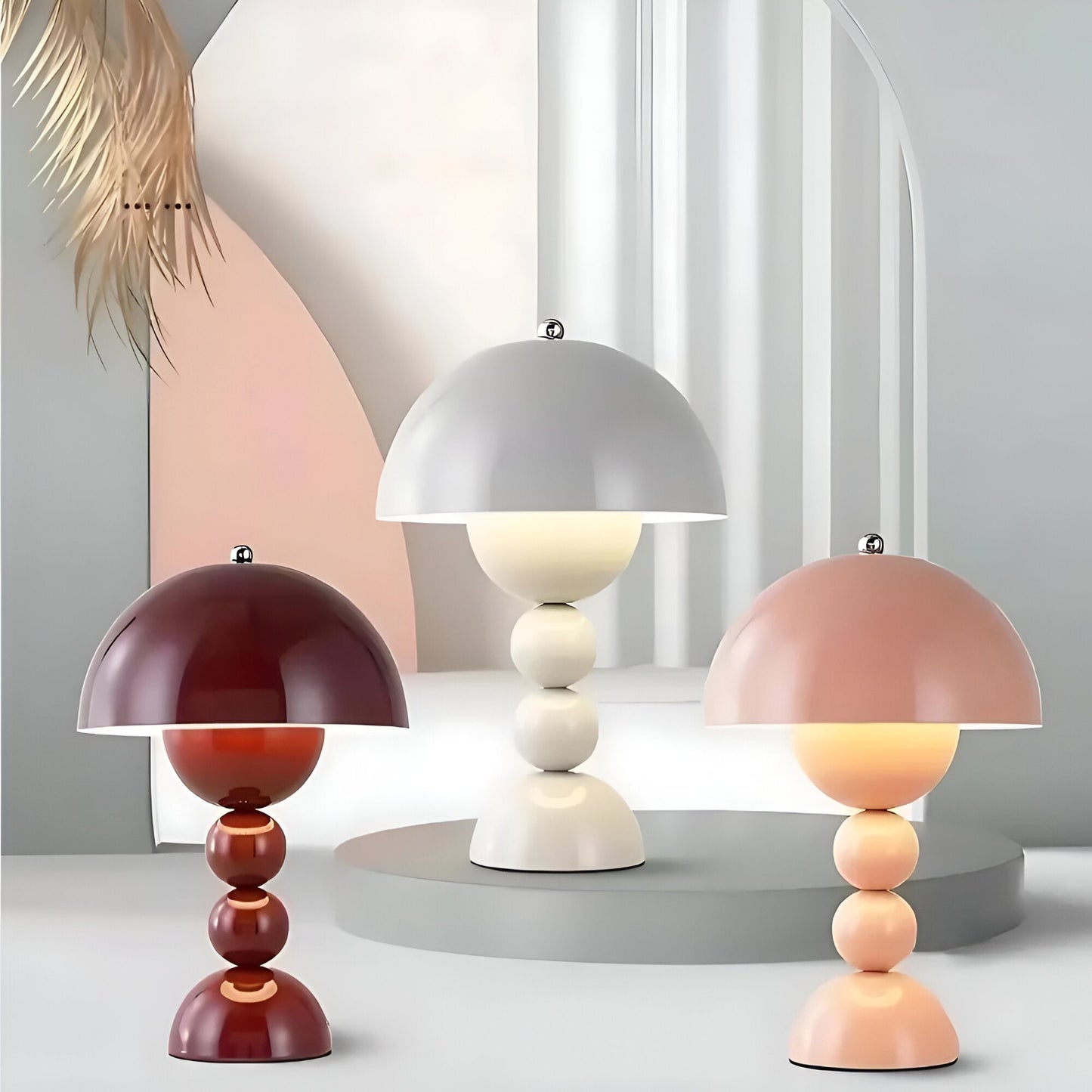 Wireless Bud Table Lamp With Stacked Sphere Base