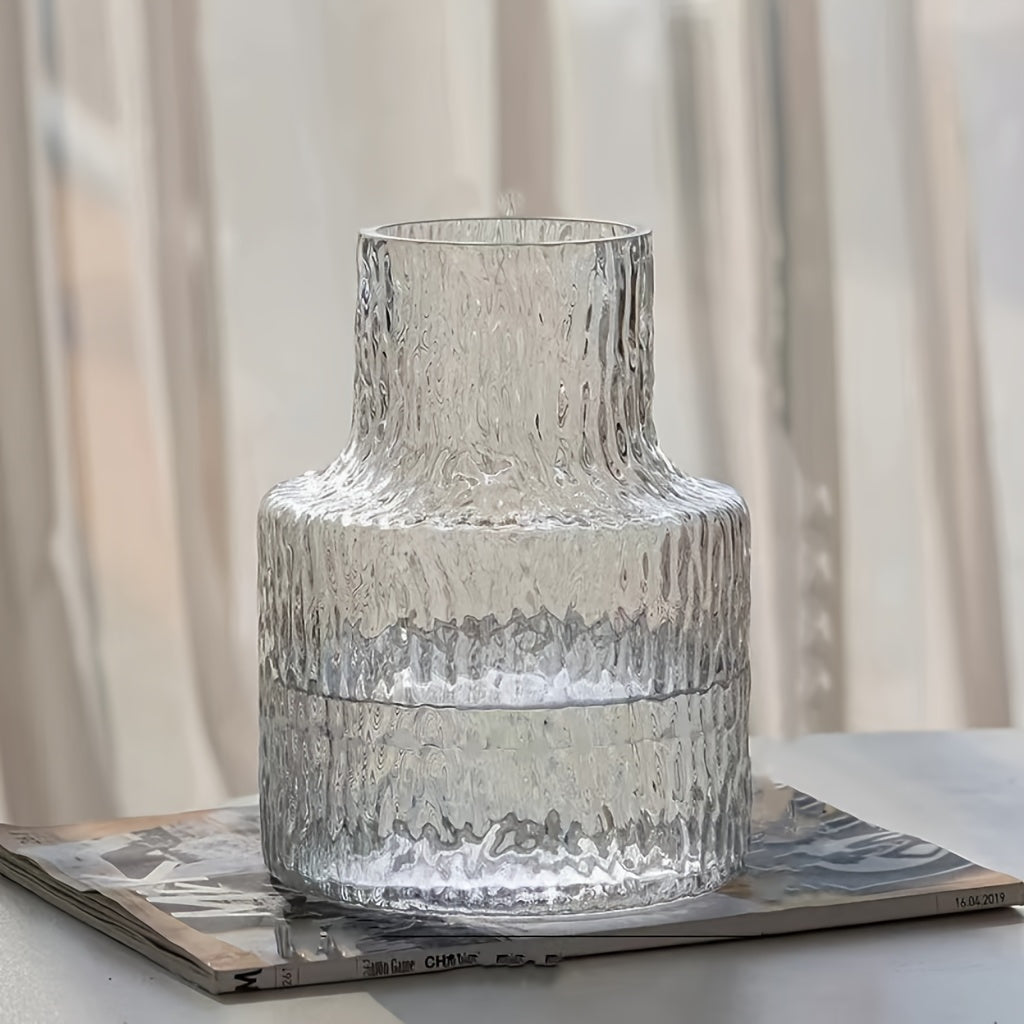 Nordic Vintage-Style Textured Glass Vase - TYNU