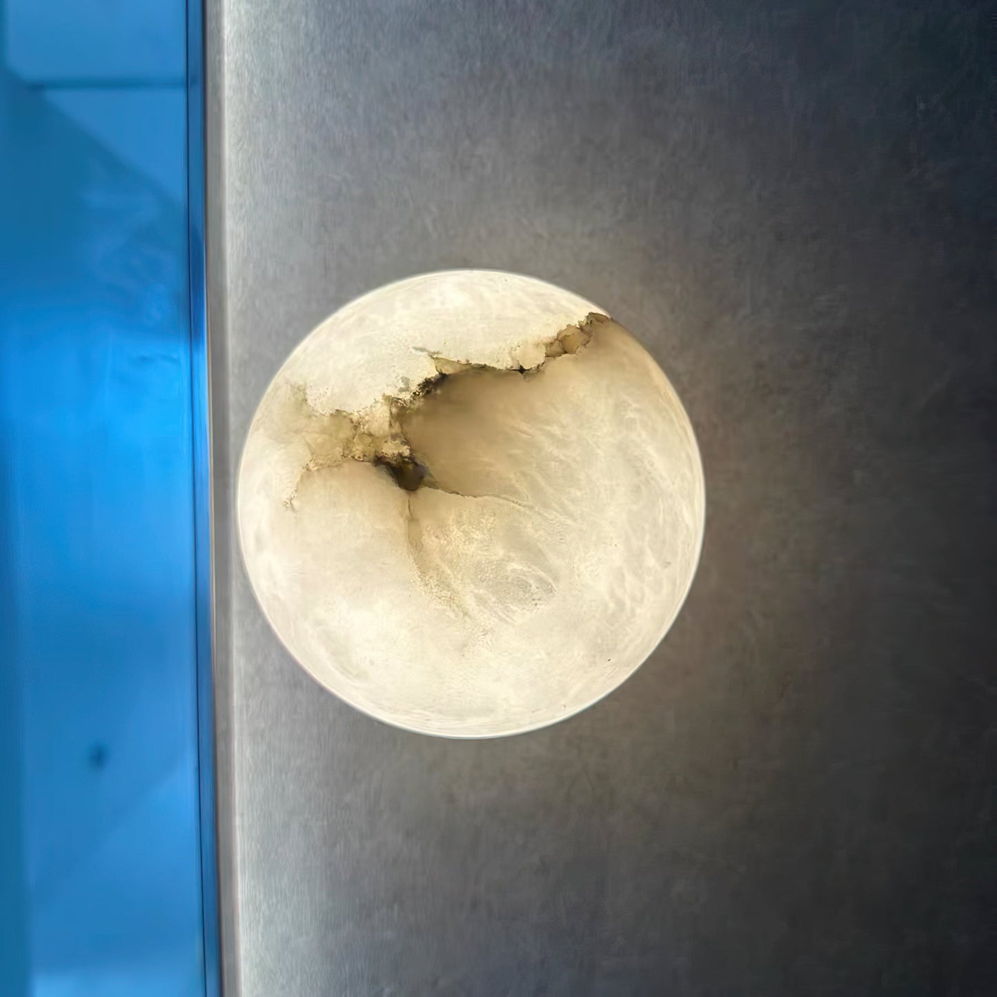 Mini Orb Alabaster Wall Light With Sculpted Stone Shade