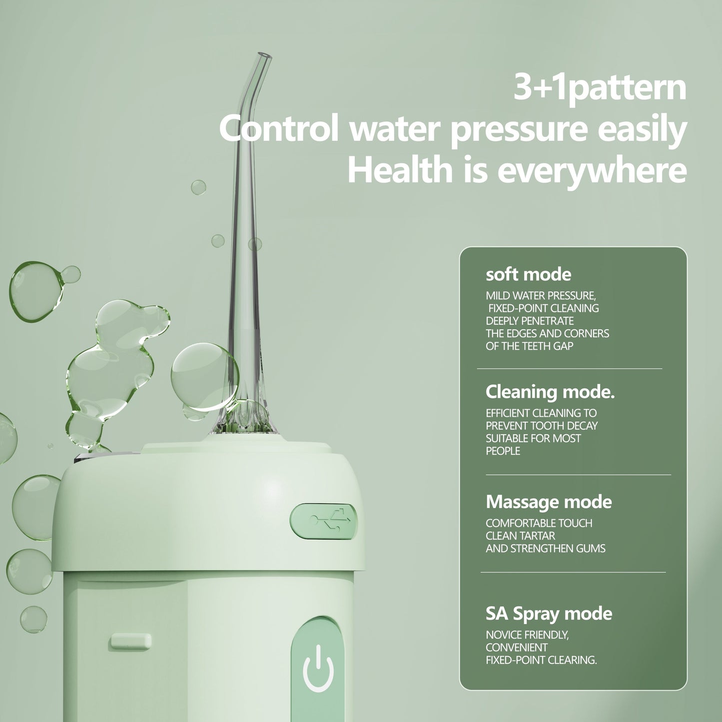 USB Rechargeable Electric Water Flosser, Portable Oral Care – TJR2D9Y