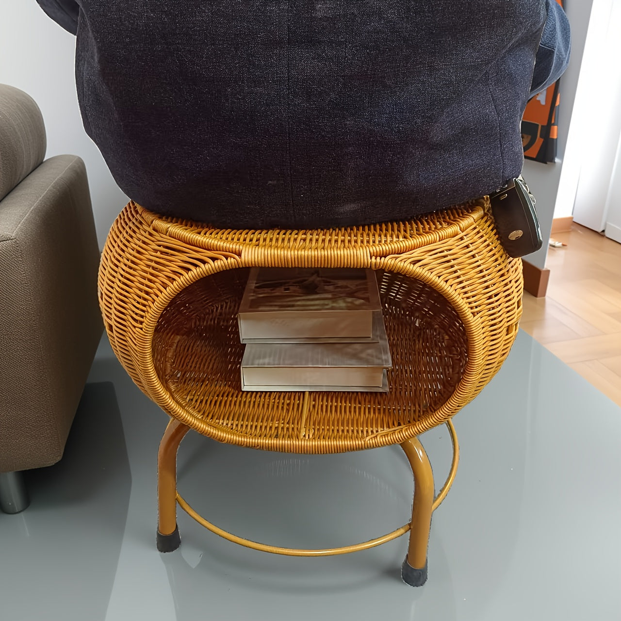 Rattan Storage StoolTable for All Occasions-QE25