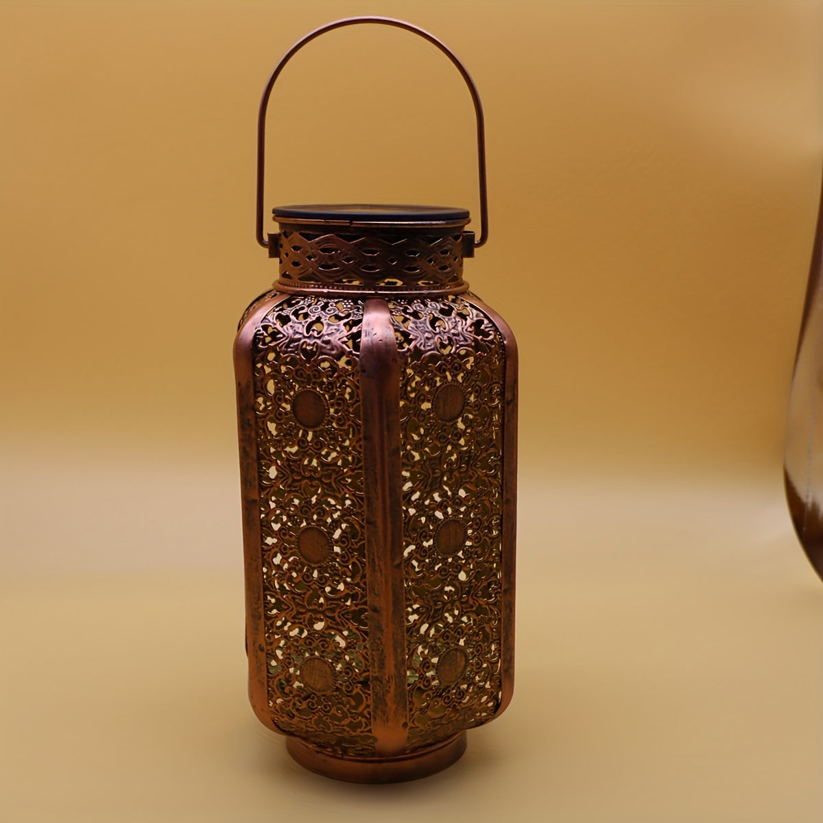 Solar Iron Lantern Versatile Outdoor Decor-CLOG