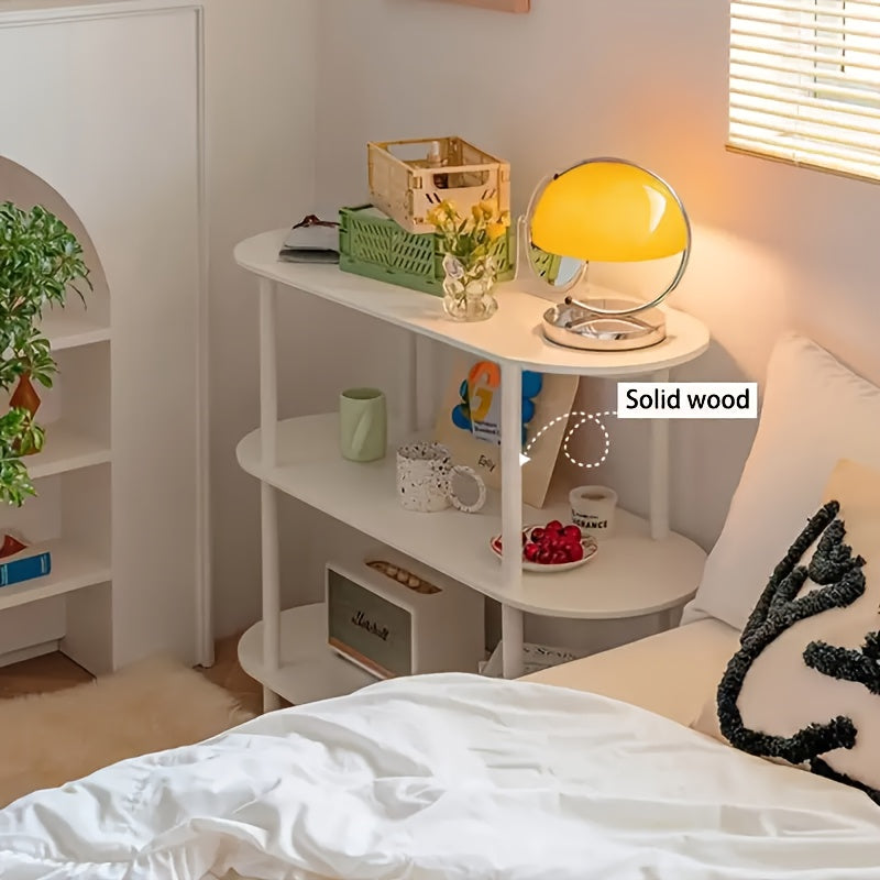 Modern White Wooden Tiered Shelf - HVH0