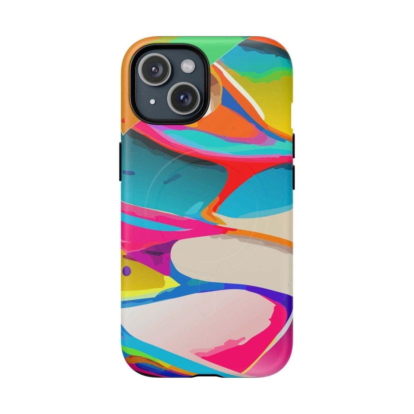 Vibrant Abstract Splash MagSafe Case - Bold Maximalist Tough Phone Cover for Edgy Alt-Fashion Aesthetics